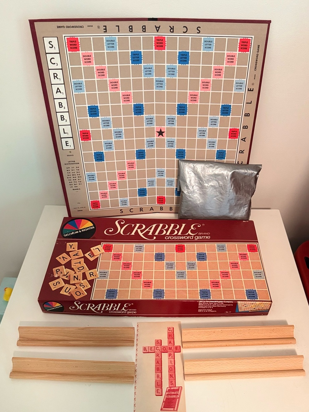 Scrabble Crossword Game - Classic Maroon Board Game 1983